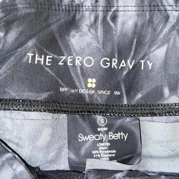 Sweaty Betty Zero Gravity HR 7/8 Running Leggings Black/Gray Marble Tie Dye Sz S - Picture 2 of 10